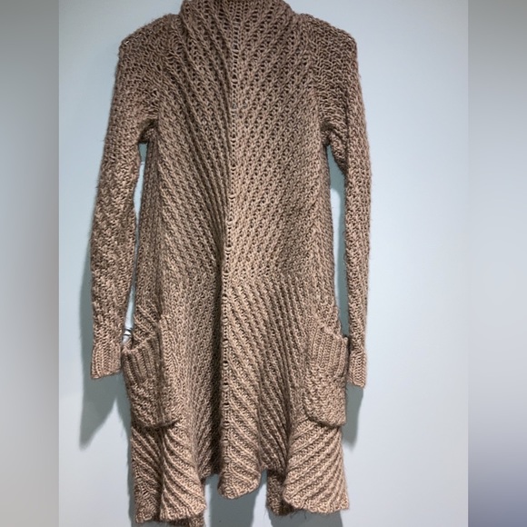 Free People Buttermilk Biscuit Wool Alpaca Cardigan in Brown Size XS - Picture 11 of 11